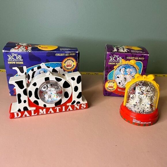 Disney Other - McDonald's Disney's 101 Dalmatians Snow Flurries Snow Globe Ornament 2pc Lot